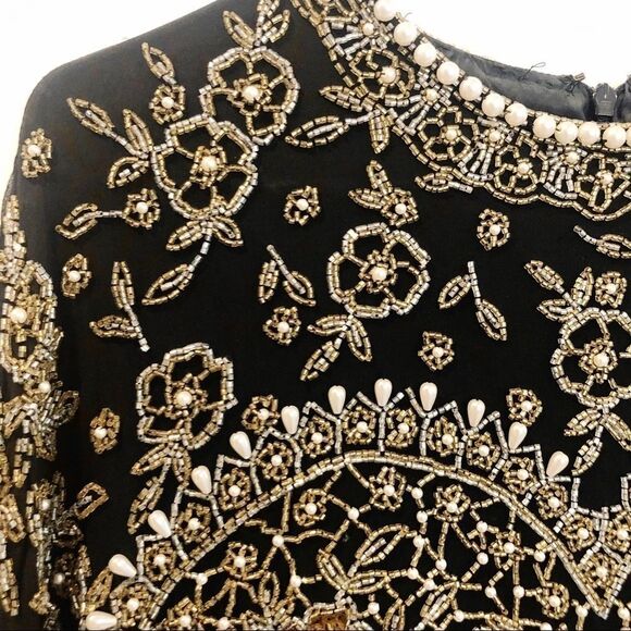 Vintage Black Tie He-ro Industries Beaded Dress - Picture 3 of 6